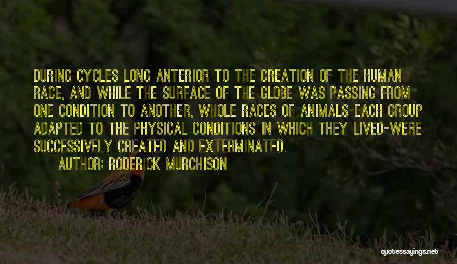 Roderick Murchison Quotes: During Cycles Long Anterior To The Creation Of The Human Race, And While The Surface Of The Globe Was Passing