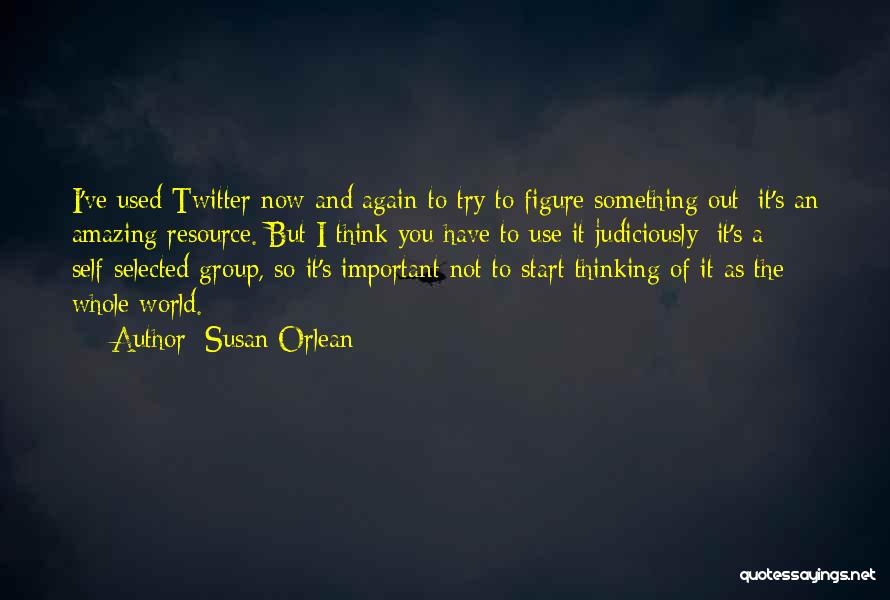 Susan Orlean Quotes: I've Used Twitter Now And Again To Try To Figure Something Out; It's An Amazing Resource. But I Think You