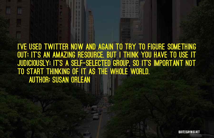 Susan Orlean Quotes: I've Used Twitter Now And Again To Try To Figure Something Out; It's An Amazing Resource. But I Think You