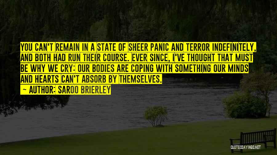 Saroo Brierley Quotes: You Can't Remain In A State Of Sheer Panic And Terror Indefinitely, And Both Had Run Their Course. Ever Since,