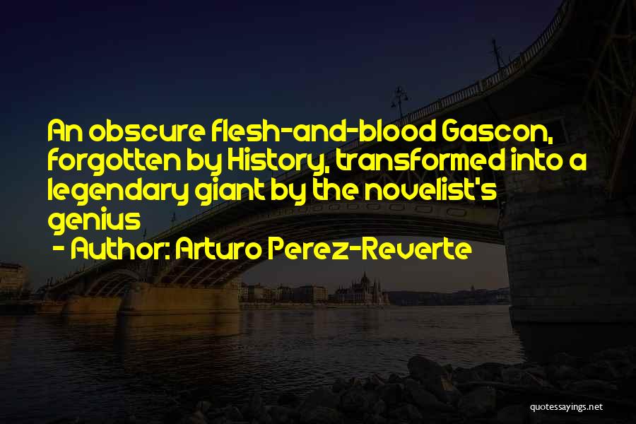 Arturo Perez-Reverte Quotes: An Obscure Flesh-and-blood Gascon, Forgotten By History, Transformed Into A Legendary Giant By The Novelist's Genius