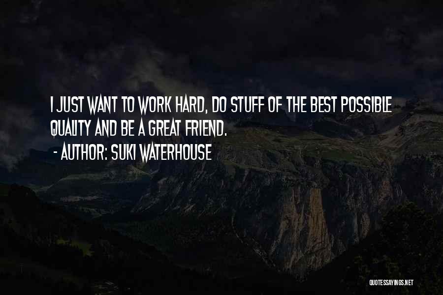 Suki Waterhouse Quotes: I Just Want To Work Hard, Do Stuff Of The Best Possible Quality And Be A Great Friend.