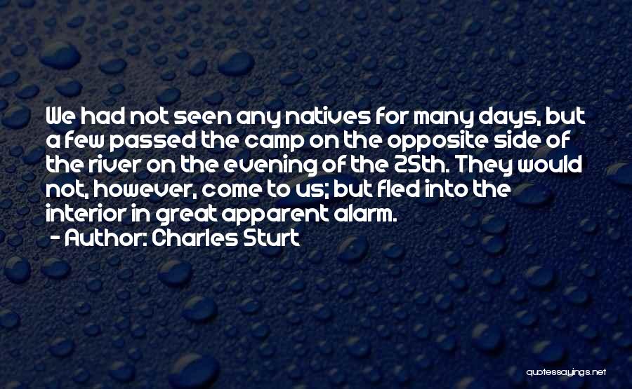 Charles Sturt Quotes: We Had Not Seen Any Natives For Many Days, But A Few Passed The Camp On The Opposite Side Of