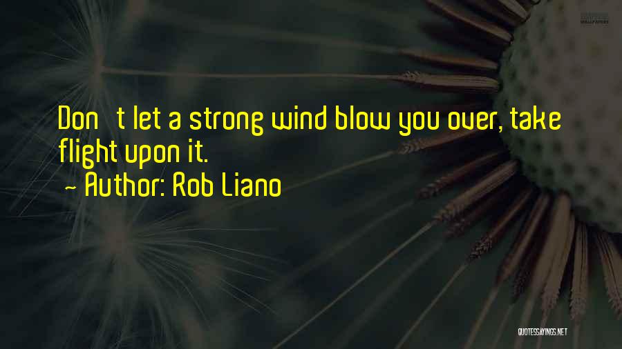 Rob Liano Quotes: Don't Let A Strong Wind Blow You Over, Take Flight Upon It.
