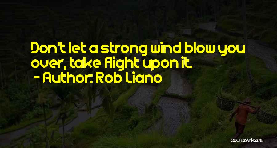 Rob Liano Quotes: Don't Let A Strong Wind Blow You Over, Take Flight Upon It.