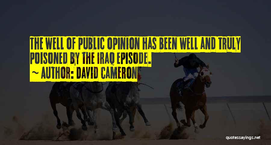 David Cameron Quotes: The Well Of Public Opinion Has Been Well And Truly Poisoned By The Iraq Episode.