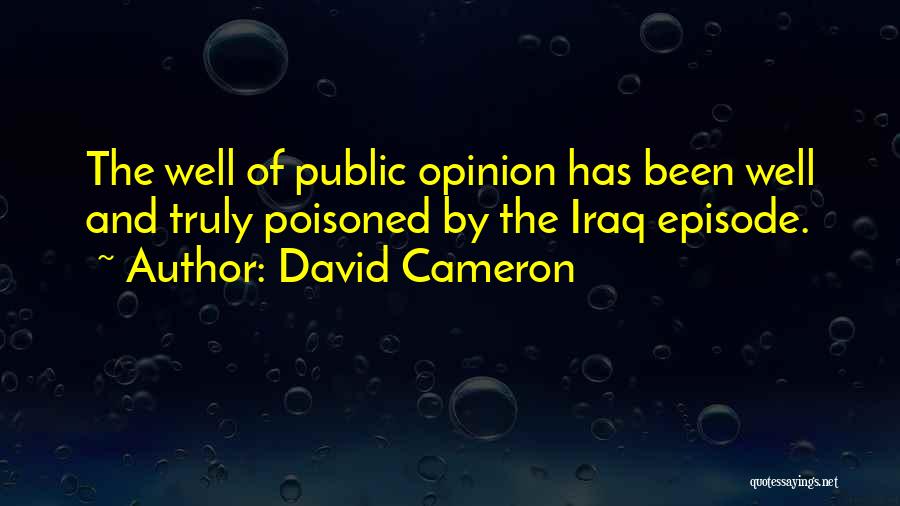 David Cameron Quotes: The Well Of Public Opinion Has Been Well And Truly Poisoned By The Iraq Episode.