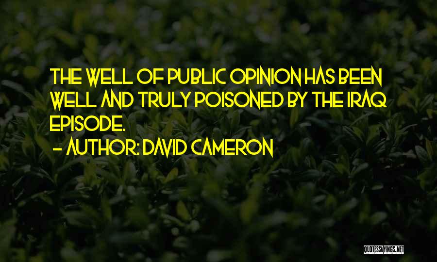 David Cameron Quotes: The Well Of Public Opinion Has Been Well And Truly Poisoned By The Iraq Episode.