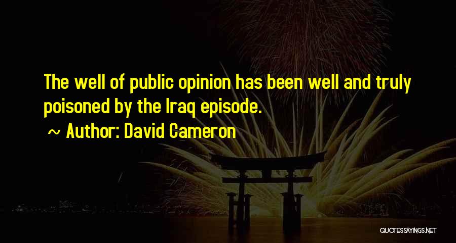 David Cameron Quotes: The Well Of Public Opinion Has Been Well And Truly Poisoned By The Iraq Episode.