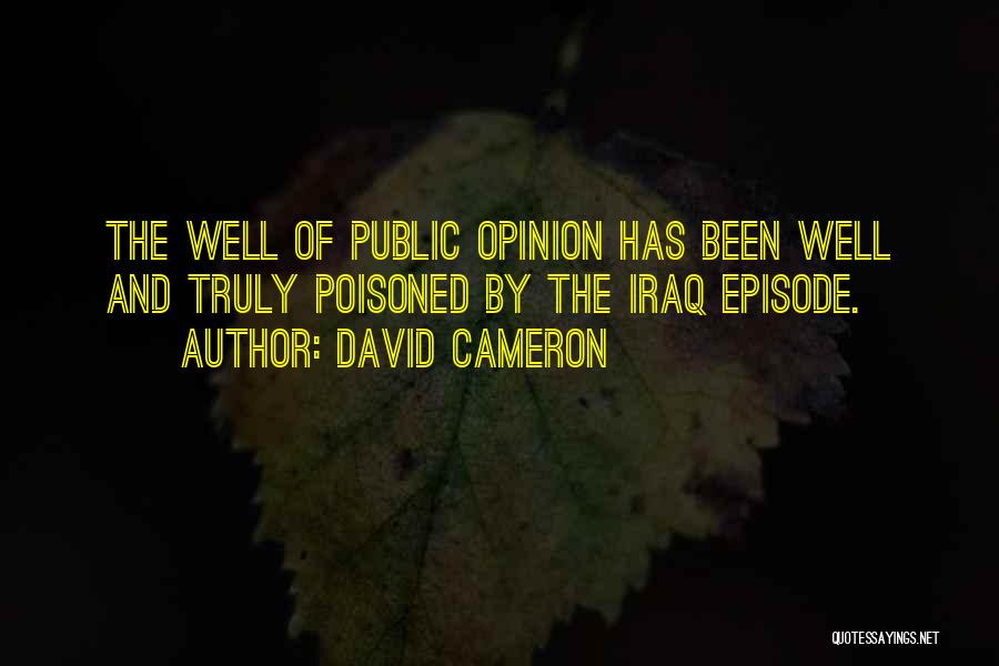 David Cameron Quotes: The Well Of Public Opinion Has Been Well And Truly Poisoned By The Iraq Episode.