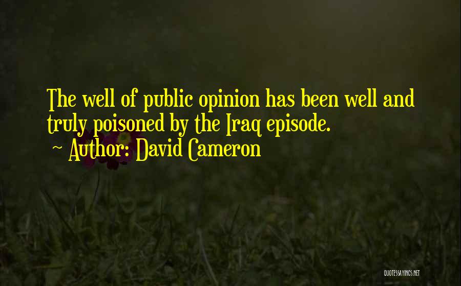 David Cameron Quotes: The Well Of Public Opinion Has Been Well And Truly Poisoned By The Iraq Episode.