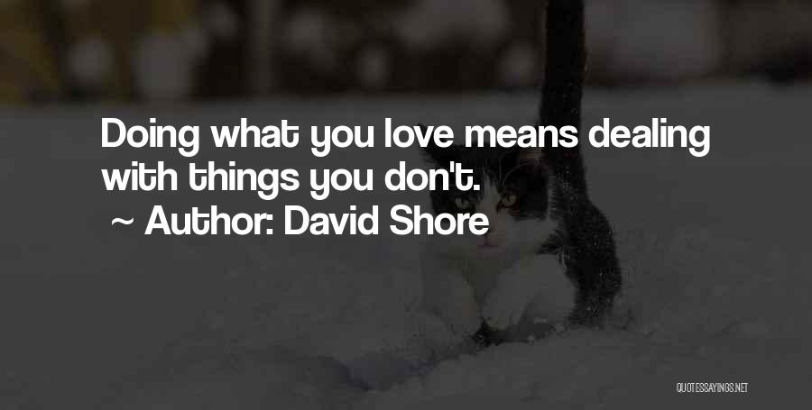 David Shore Quotes: Doing What You Love Means Dealing With Things You Don't.