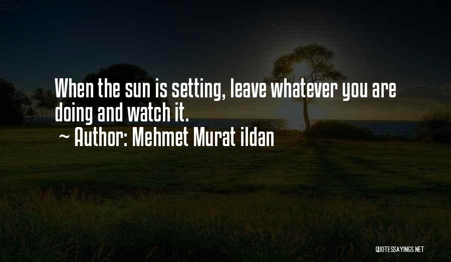 Mehmet Murat Ildan Quotes: When The Sun Is Setting, Leave Whatever You Are Doing And Watch It.