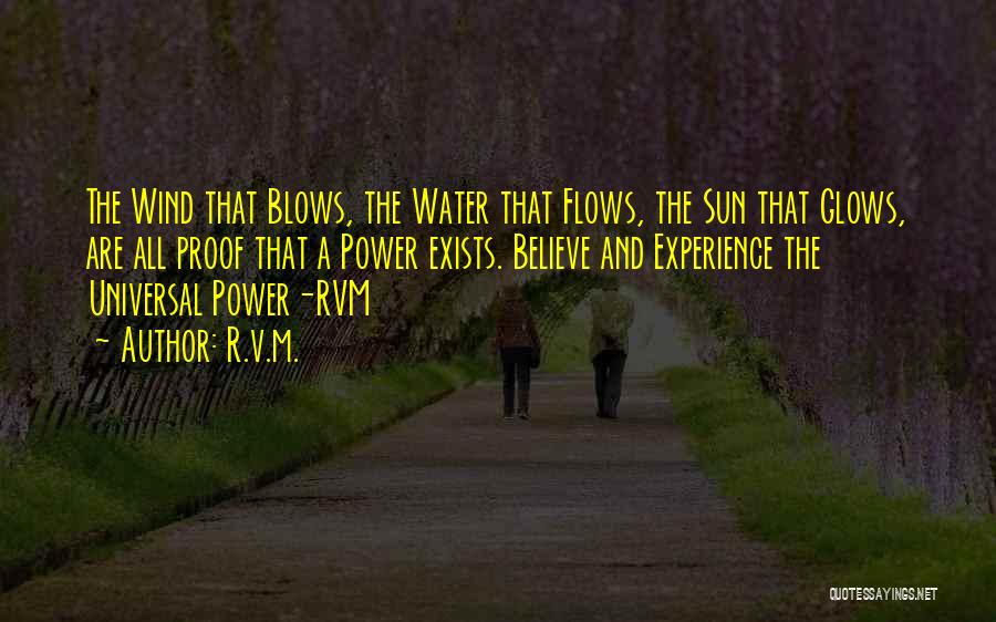 R.v.m. Quotes: The Wind That Blows, The Water That Flows, The Sun That Glows, Are All Proof That A Power Exists. Believe