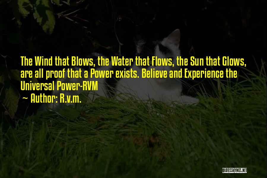 R.v.m. Quotes: The Wind That Blows, The Water That Flows, The Sun That Glows, Are All Proof That A Power Exists. Believe