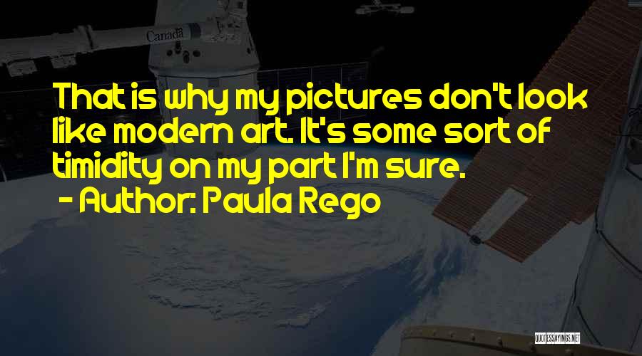 Paula Rego Quotes: That Is Why My Pictures Don't Look Like Modern Art. It's Some Sort Of Timidity On My Part I'm Sure.