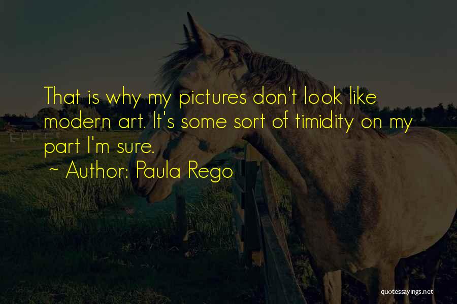 Paula Rego Quotes: That Is Why My Pictures Don't Look Like Modern Art. It's Some Sort Of Timidity On My Part I'm Sure.