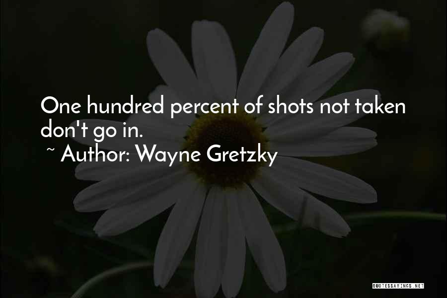 Wayne Gretzky Quotes: One Hundred Percent Of Shots Not Taken Don't Go In.