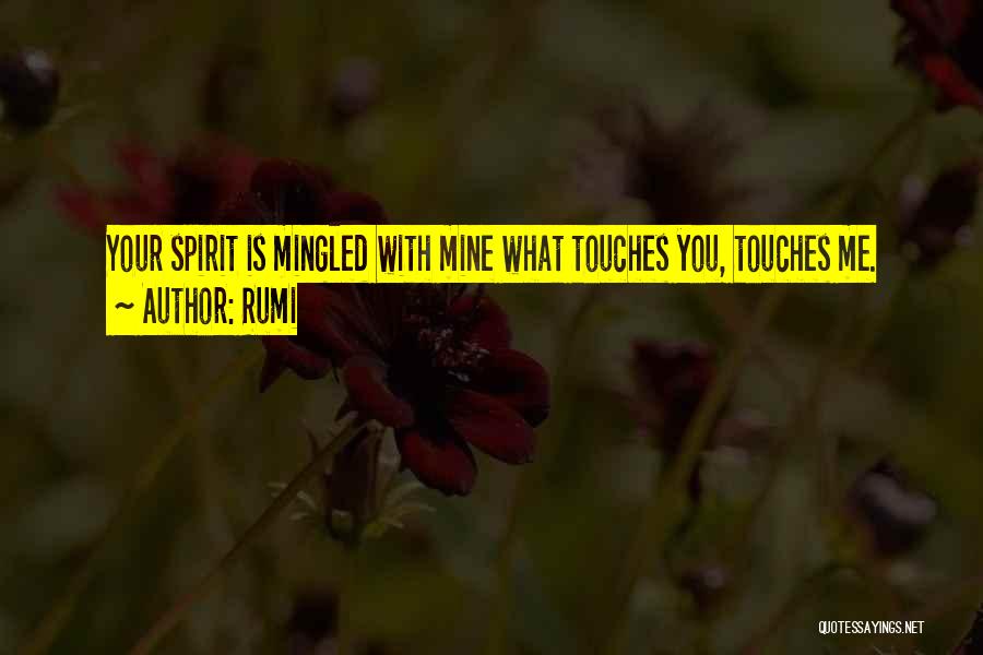 Rumi Quotes: Your Spirit Is Mingled With Mine What Touches You, Touches Me.