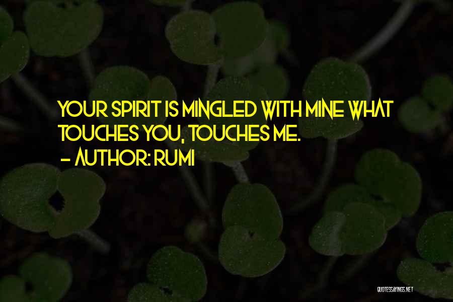 Rumi Quotes: Your Spirit Is Mingled With Mine What Touches You, Touches Me.