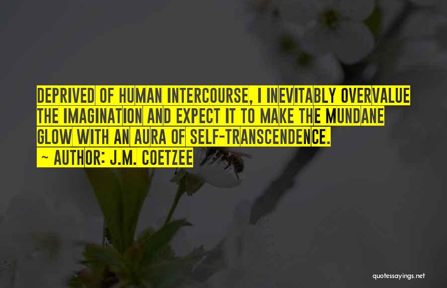 J.M. Coetzee Quotes: Deprived Of Human Intercourse, I Inevitably Overvalue The Imagination And Expect It To Make The Mundane Glow With An Aura