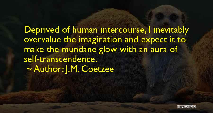 J.M. Coetzee Quotes: Deprived Of Human Intercourse, I Inevitably Overvalue The Imagination And Expect It To Make The Mundane Glow With An Aura