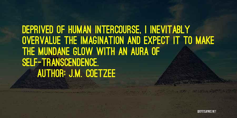 J.M. Coetzee Quotes: Deprived Of Human Intercourse, I Inevitably Overvalue The Imagination And Expect It To Make The Mundane Glow With An Aura