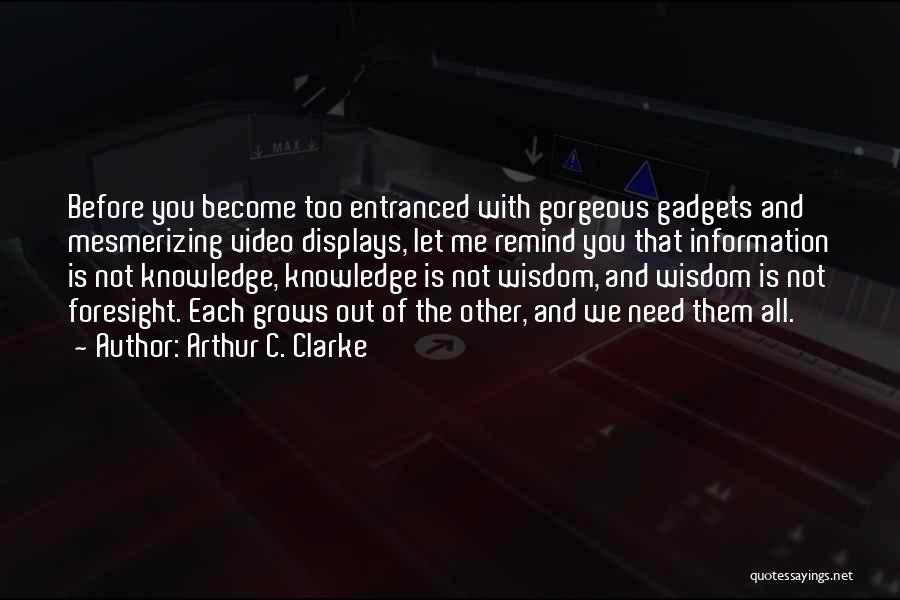 Arthur C. Clarke Quotes: Before You Become Too Entranced With Gorgeous Gadgets And Mesmerizing Video Displays, Let Me Remind You That Information Is Not