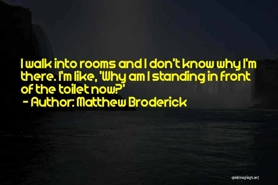 Matthew Broderick Quotes: I Walk Into Rooms And I Don't Know Why I'm There. I'm Like, 'why Am I Standing In Front Of