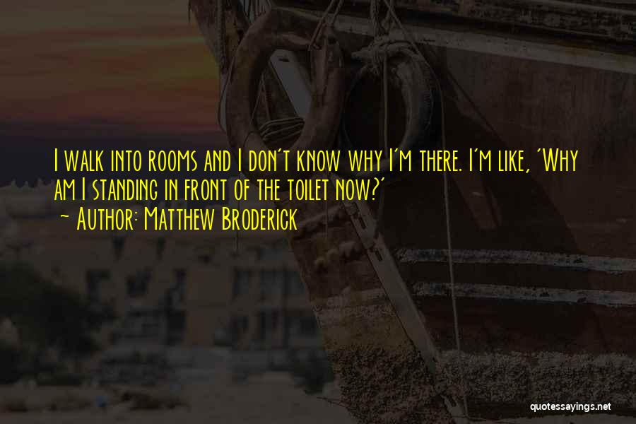 Matthew Broderick Quotes: I Walk Into Rooms And I Don't Know Why I'm There. I'm Like, 'why Am I Standing In Front Of