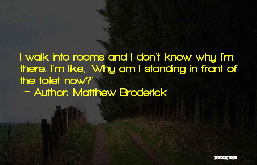 Matthew Broderick Quotes: I Walk Into Rooms And I Don't Know Why I'm There. I'm Like, 'why Am I Standing In Front Of