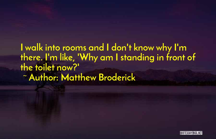 Matthew Broderick Quotes: I Walk Into Rooms And I Don't Know Why I'm There. I'm Like, 'why Am I Standing In Front Of