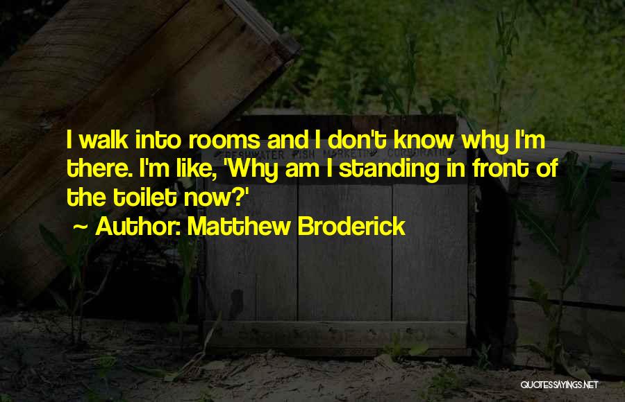 Matthew Broderick Quotes: I Walk Into Rooms And I Don't Know Why I'm There. I'm Like, 'why Am I Standing In Front Of