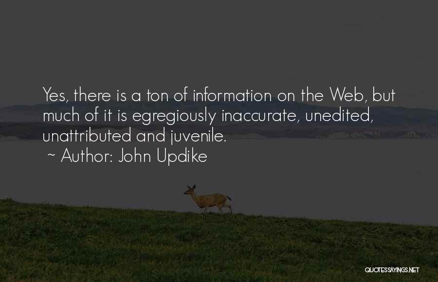 John Updike Quotes: Yes, There Is A Ton Of Information On The Web, But Much Of It Is Egregiously Inaccurate, Unedited, Unattributed And