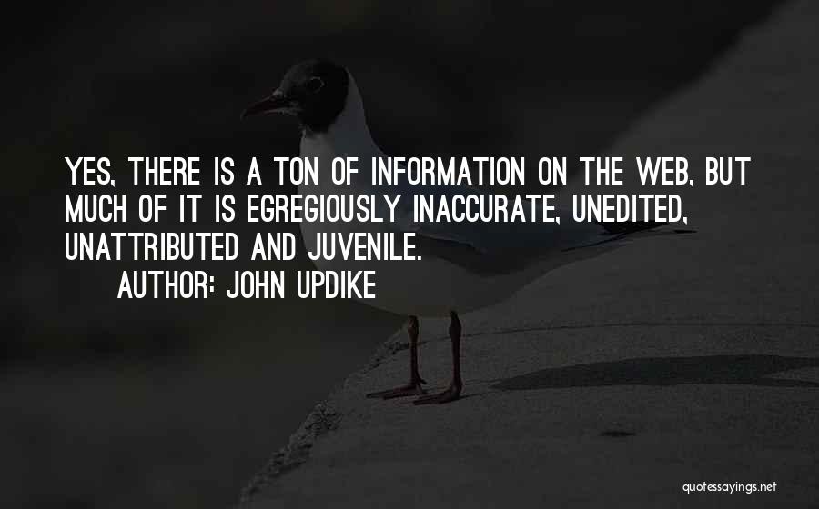 John Updike Quotes: Yes, There Is A Ton Of Information On The Web, But Much Of It Is Egregiously Inaccurate, Unedited, Unattributed And