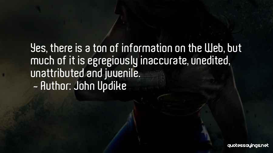 John Updike Quotes: Yes, There Is A Ton Of Information On The Web, But Much Of It Is Egregiously Inaccurate, Unedited, Unattributed And