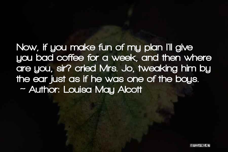 Louisa May Alcott Quotes: Now, If You Make Fun Of My Plan I'll Give You Bad Coffee For A Week, And Then Where Are
