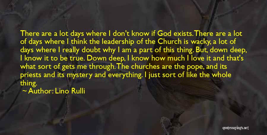 Lino Rulli Quotes: There Are A Lot Days Where I Don't Know If God Exists. There Are A Lot Of Days Where I
