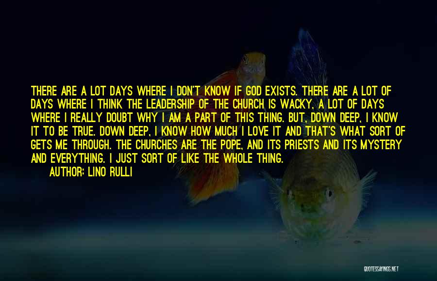 Lino Rulli Quotes: There Are A Lot Days Where I Don't Know If God Exists. There Are A Lot Of Days Where I