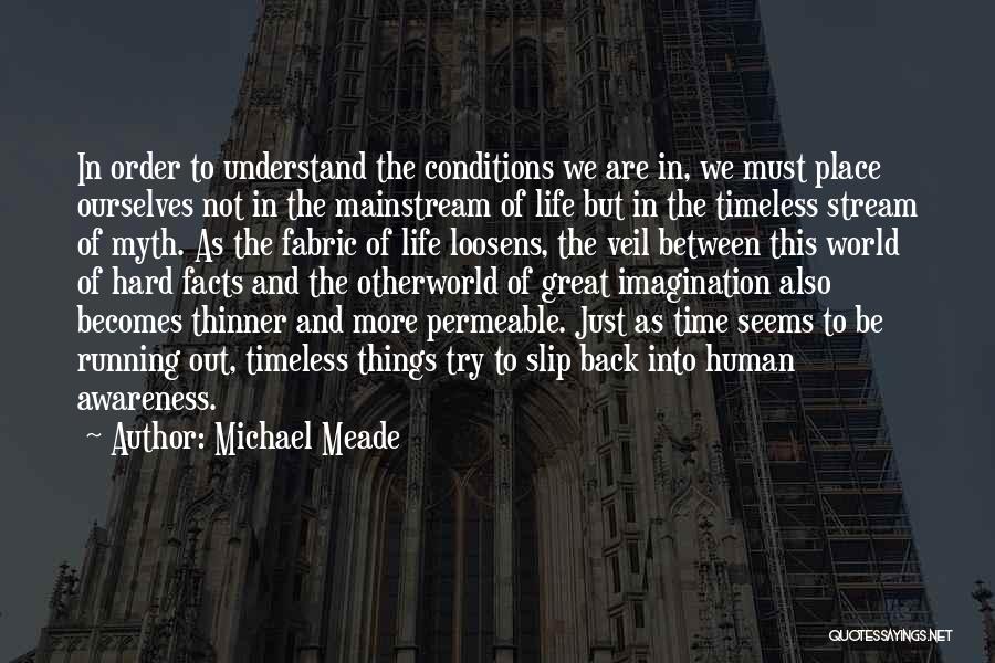 Michael Meade Quotes: In Order To Understand The Conditions We Are In, We Must Place Ourselves Not In The Mainstream Of Life But