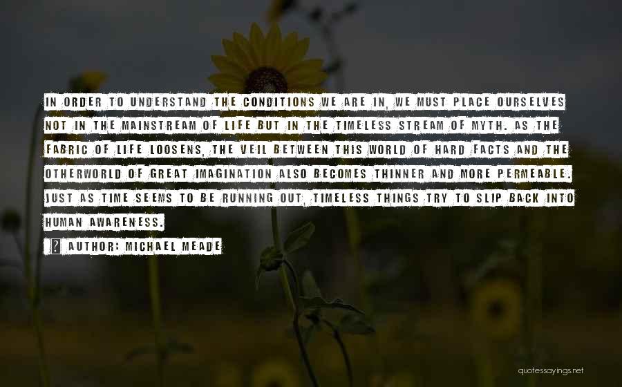 Michael Meade Quotes: In Order To Understand The Conditions We Are In, We Must Place Ourselves Not In The Mainstream Of Life But