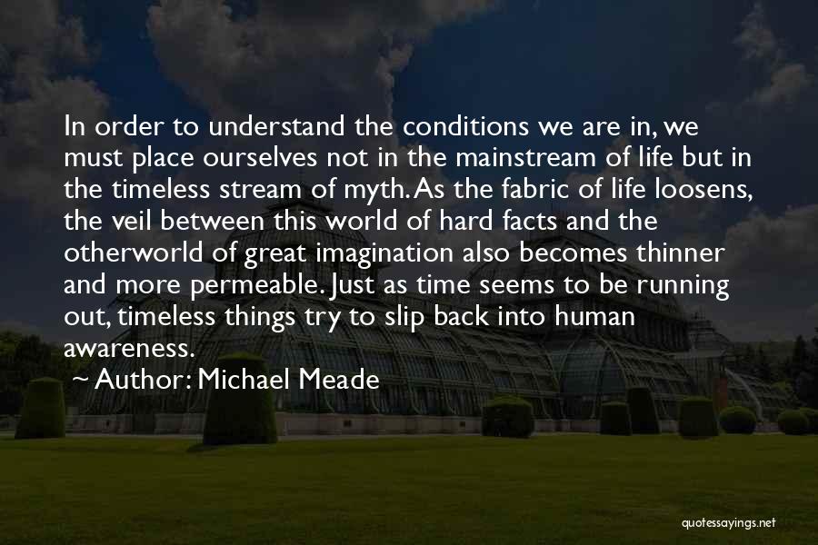 Michael Meade Quotes: In Order To Understand The Conditions We Are In, We Must Place Ourselves Not In The Mainstream Of Life But