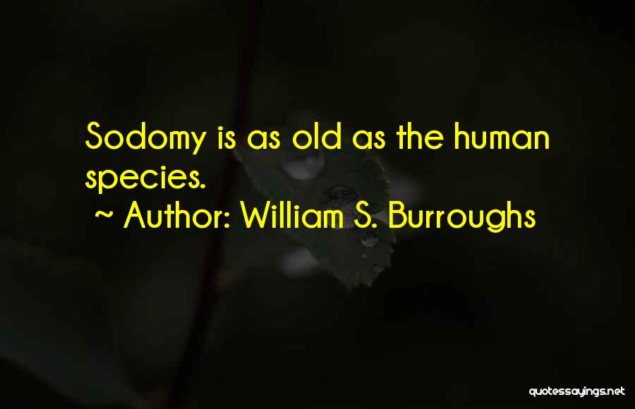 William S. Burroughs Quotes: Sodomy Is As Old As The Human Species.