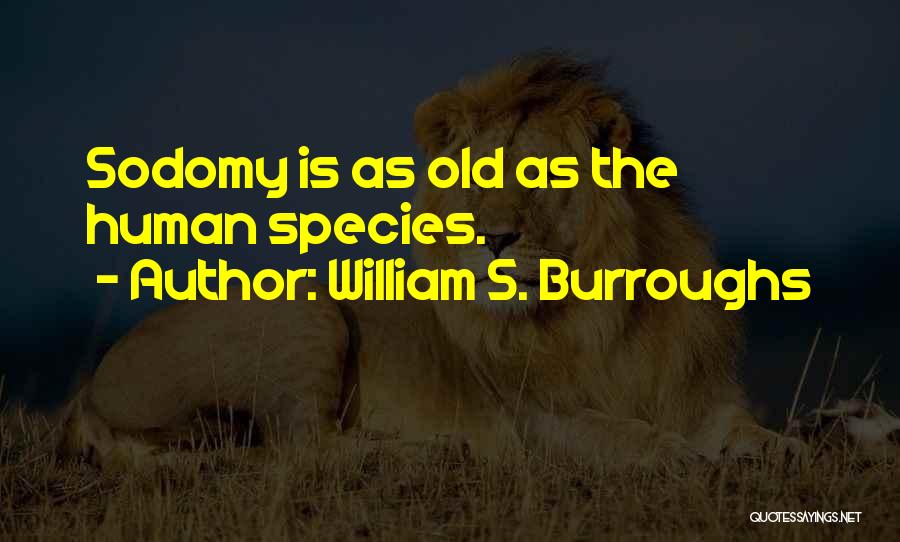 William S. Burroughs Quotes: Sodomy Is As Old As The Human Species.