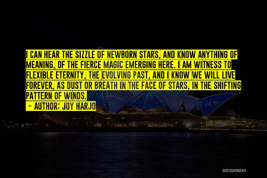Joy Harjo Quotes: I Can Hear The Sizzle Of Newborn Stars, And Know Anything Of Meaning, Of The Fierce Magic Emerging Here. I