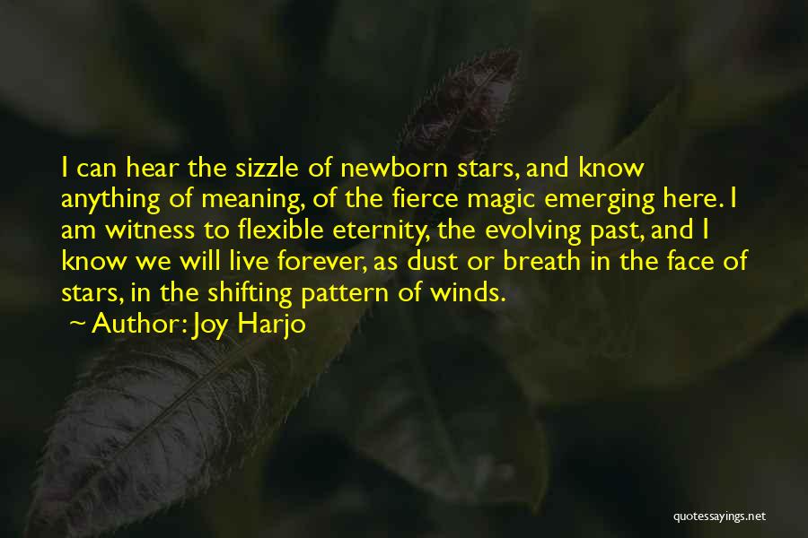 Joy Harjo Quotes: I Can Hear The Sizzle Of Newborn Stars, And Know Anything Of Meaning, Of The Fierce Magic Emerging Here. I