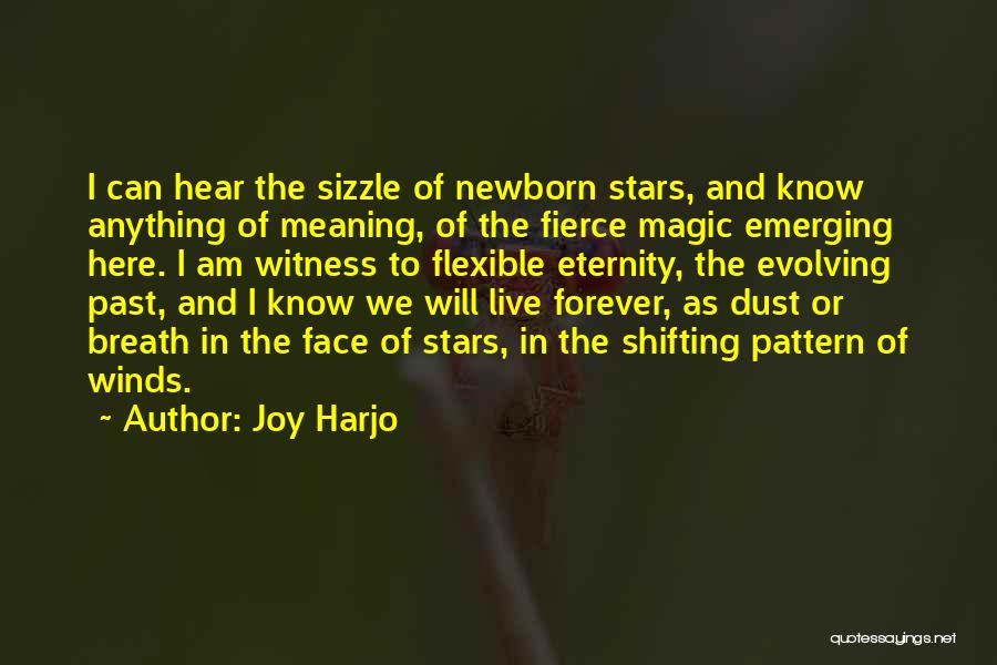 Joy Harjo Quotes: I Can Hear The Sizzle Of Newborn Stars, And Know Anything Of Meaning, Of The Fierce Magic Emerging Here. I