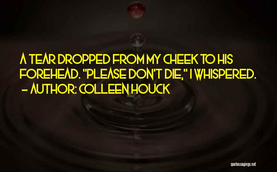 Colleen Houck Quotes: A Tear Dropped From My Cheek To His Forehead. Please Don't Die, I Whispered.
