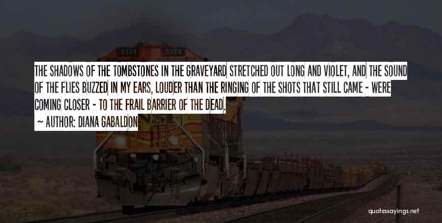 Diana Gabaldon Quotes: The Shadows Of The Tombstones In The Graveyard Stretched Out Long And Violet, And The Sound Of The Flies Buzzed