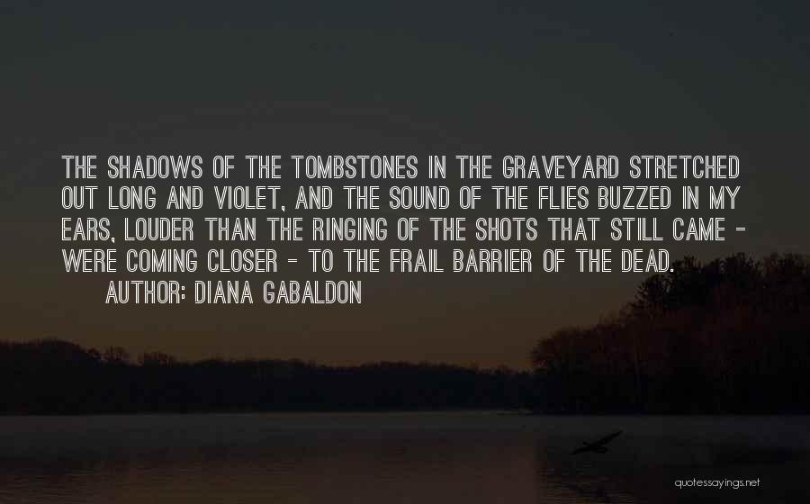 Diana Gabaldon Quotes: The Shadows Of The Tombstones In The Graveyard Stretched Out Long And Violet, And The Sound Of The Flies Buzzed